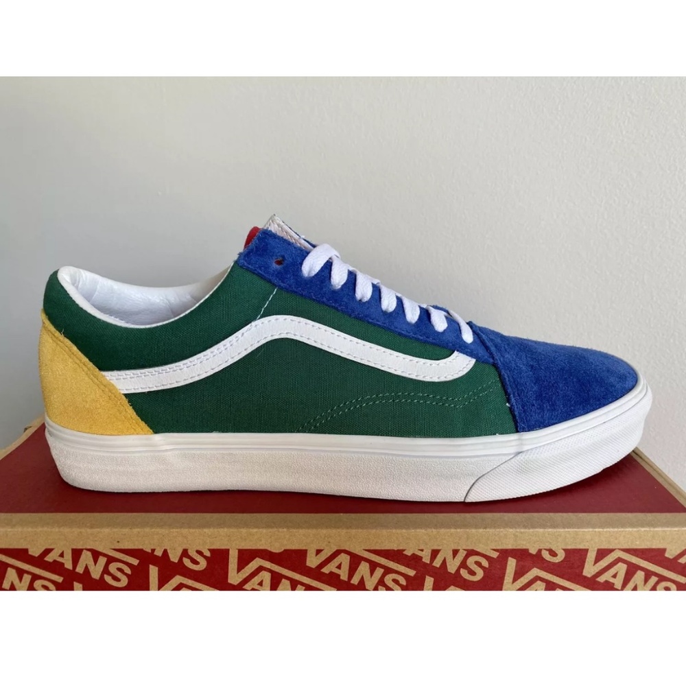 VANS-Yacht Club Old Skool Skate Shoes.Size US M11.5/W12.5 Green/Blue/ Yellow/Red